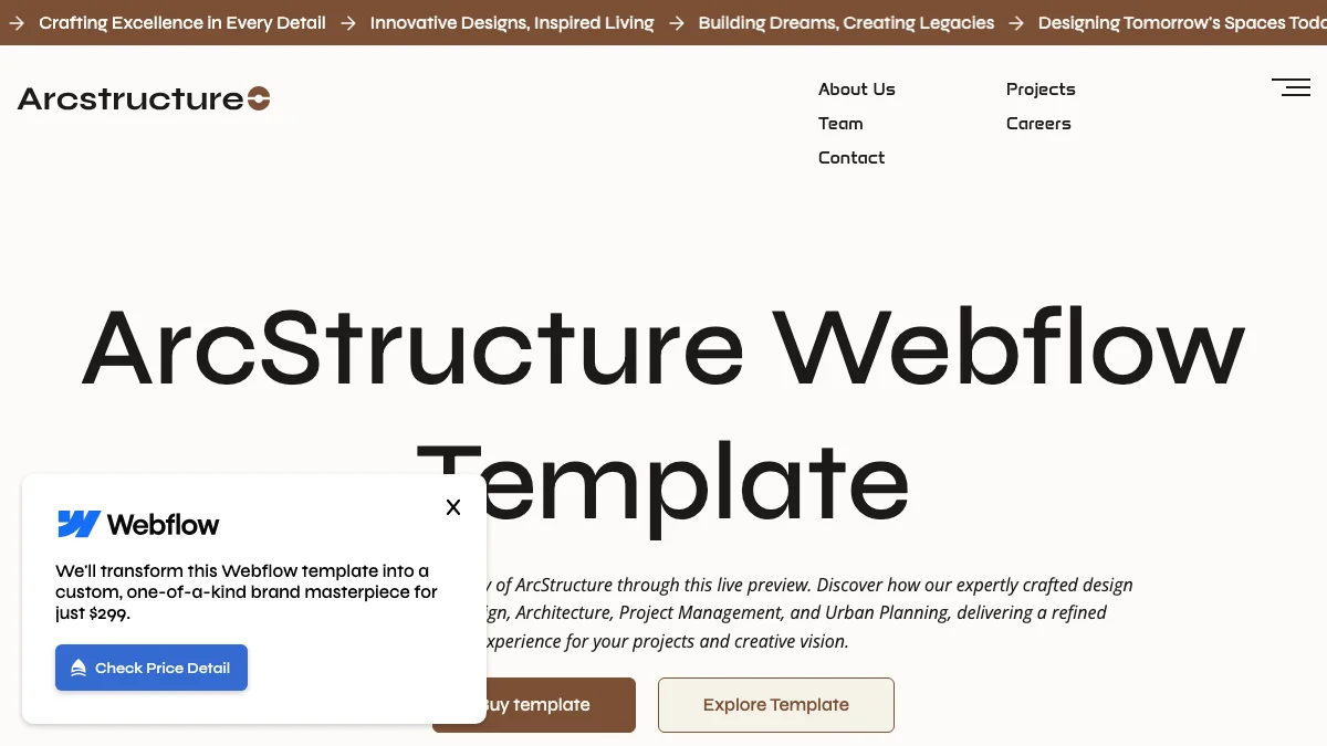 Screenshot of the ArcStructure theme homepage