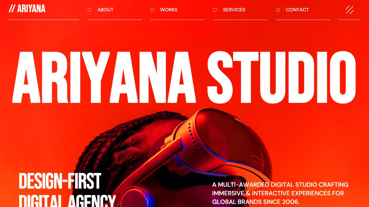 Screenshot of the Ariyana theme homepage