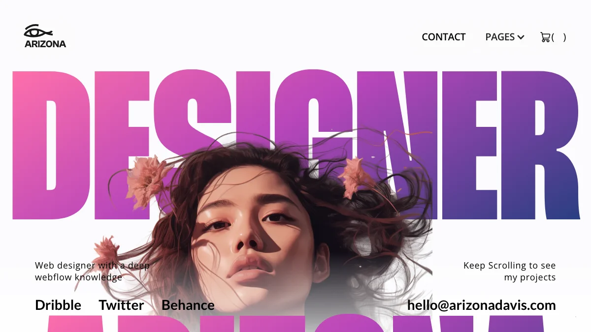 Screenshot of the Arizona theme homepage