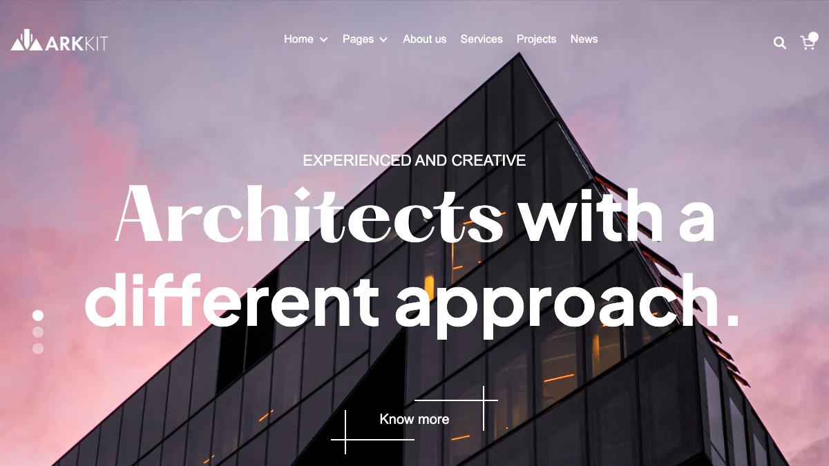 Screenshot of the Arkkit theme homepage