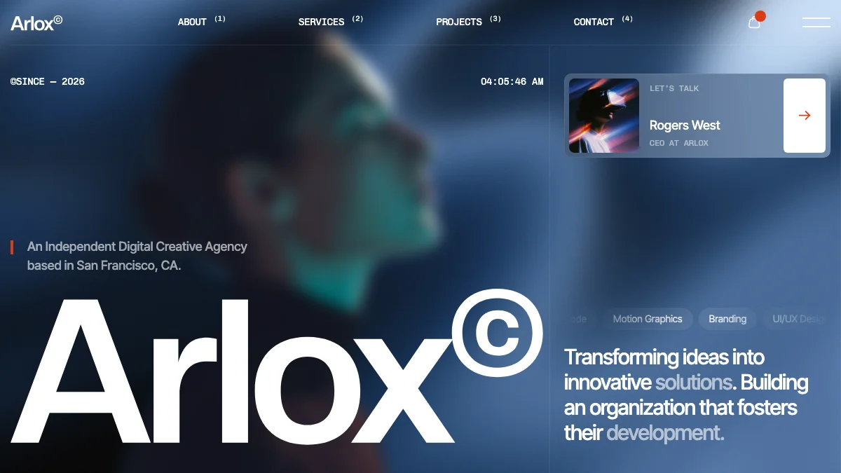 Screenshot of the Arlox theme homepage