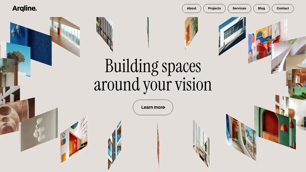 Screenshot of the Arqline theme homepage