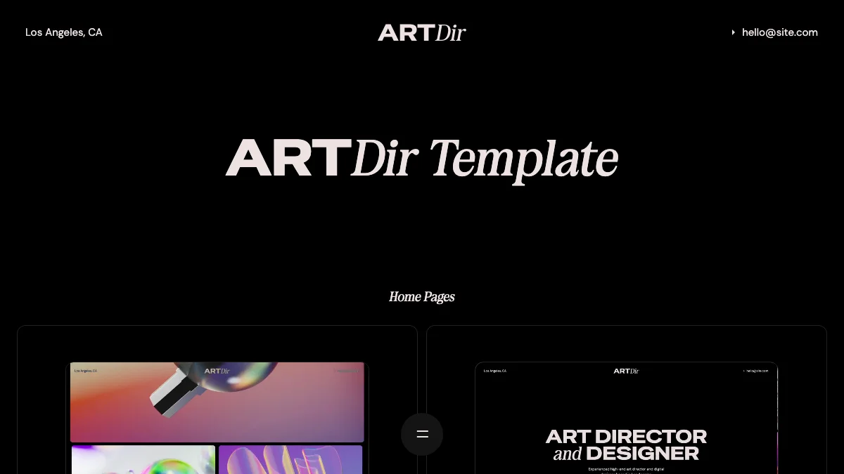 Screenshot of the ArtDir theme homepage
