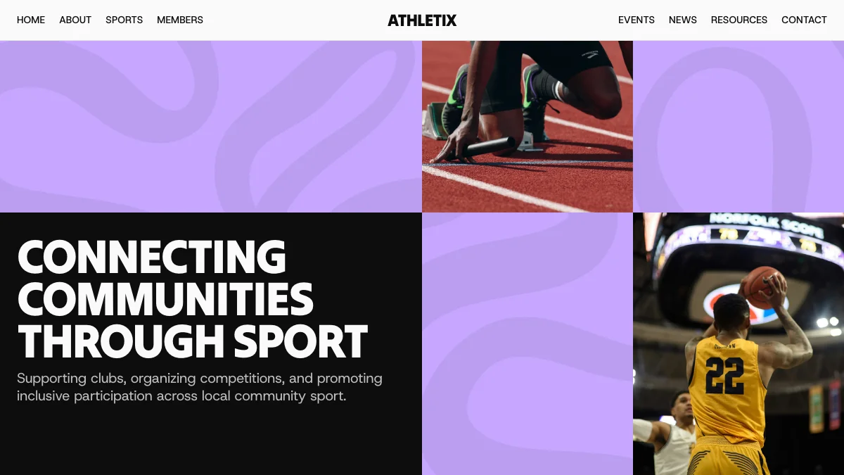 Screenshot of the Athletix theme homepage