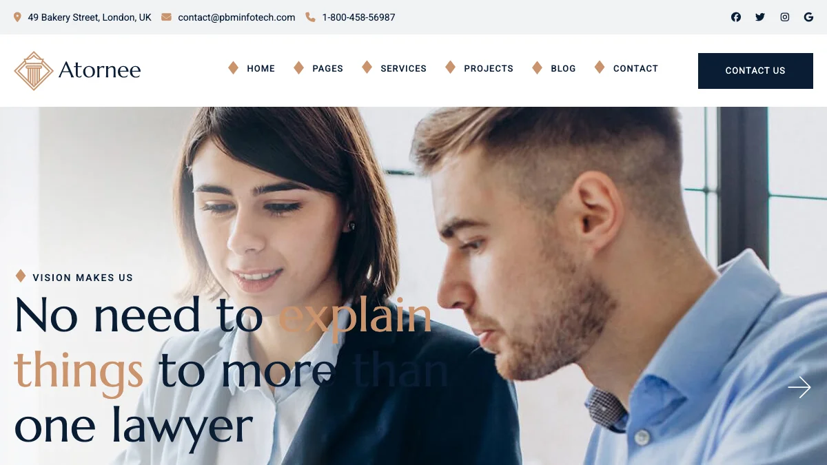 Screenshot of the Atornee theme homepage