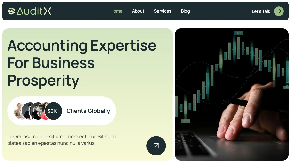 Screenshot of the Auditx theme homepage