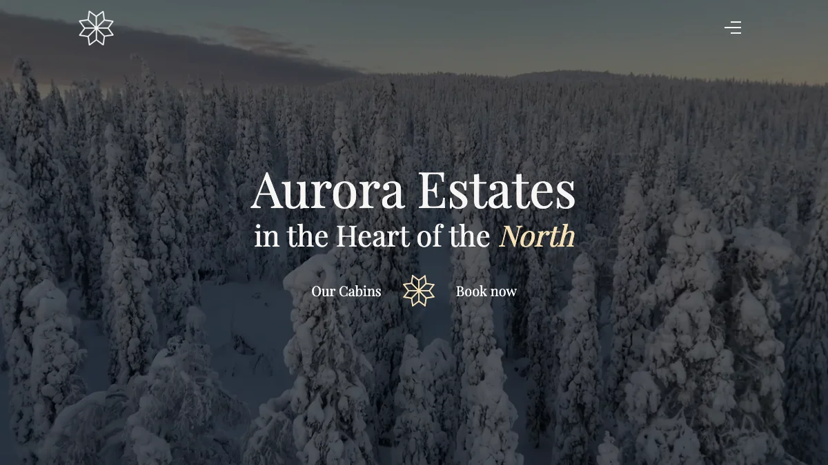 Screenshot of the Aurora Estate theme homepage