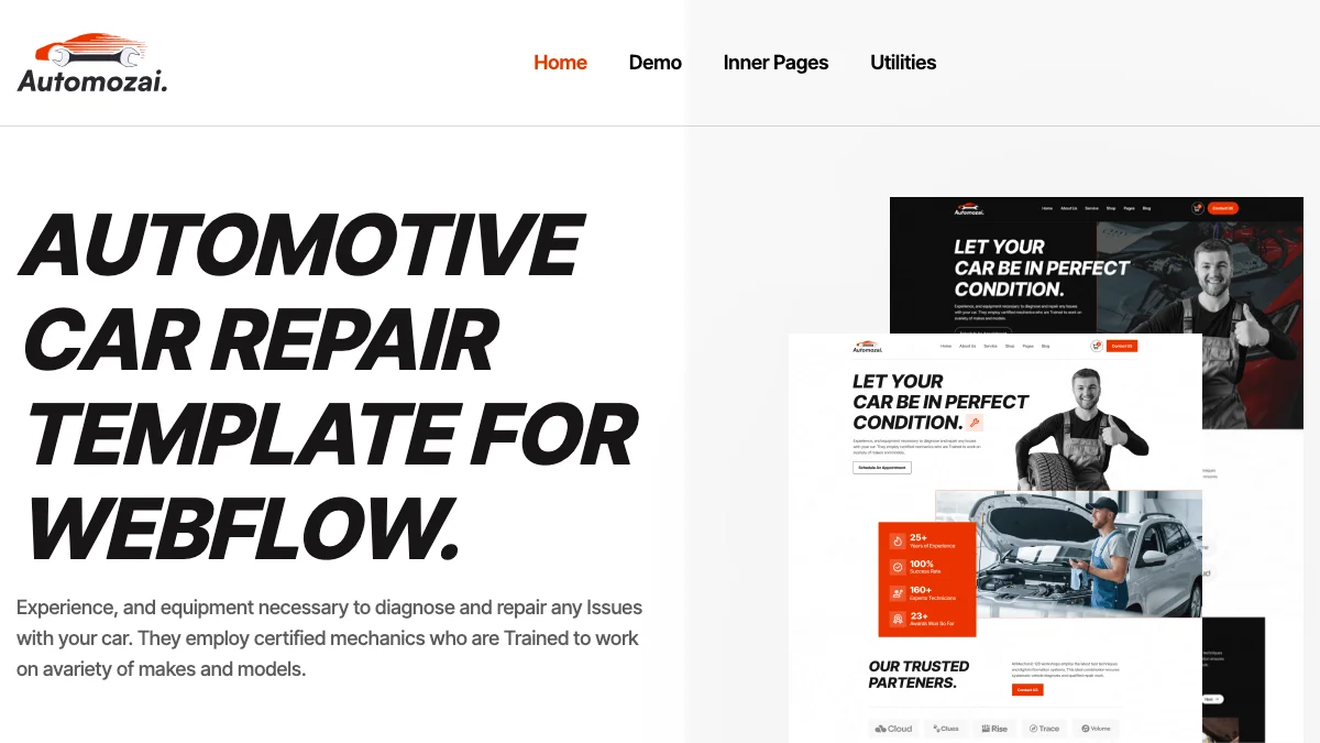Screenshot of the Automozai theme homepage