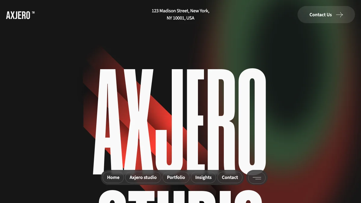 Screenshot of the Axjero theme homepage