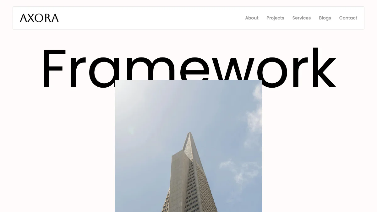 Screenshot of the Axora theme homepage