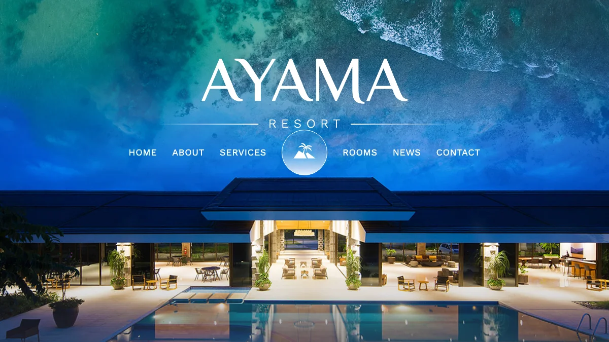 Screenshot of the Ayama Resort theme homepage