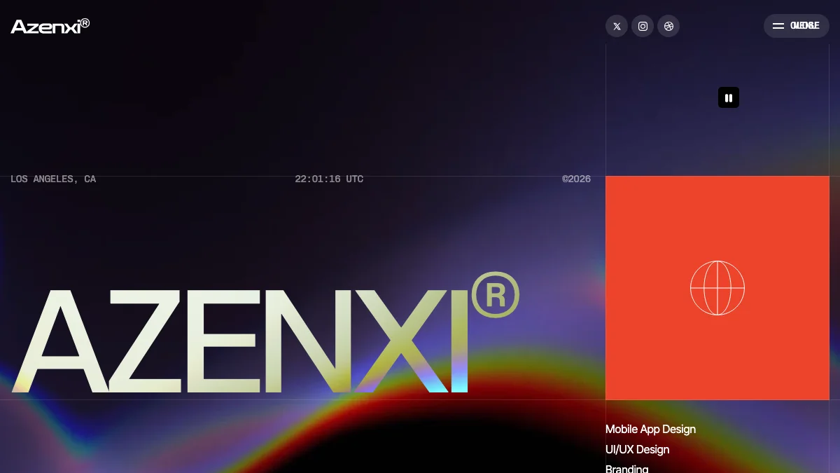 Screenshot of the Azenxi theme homepage