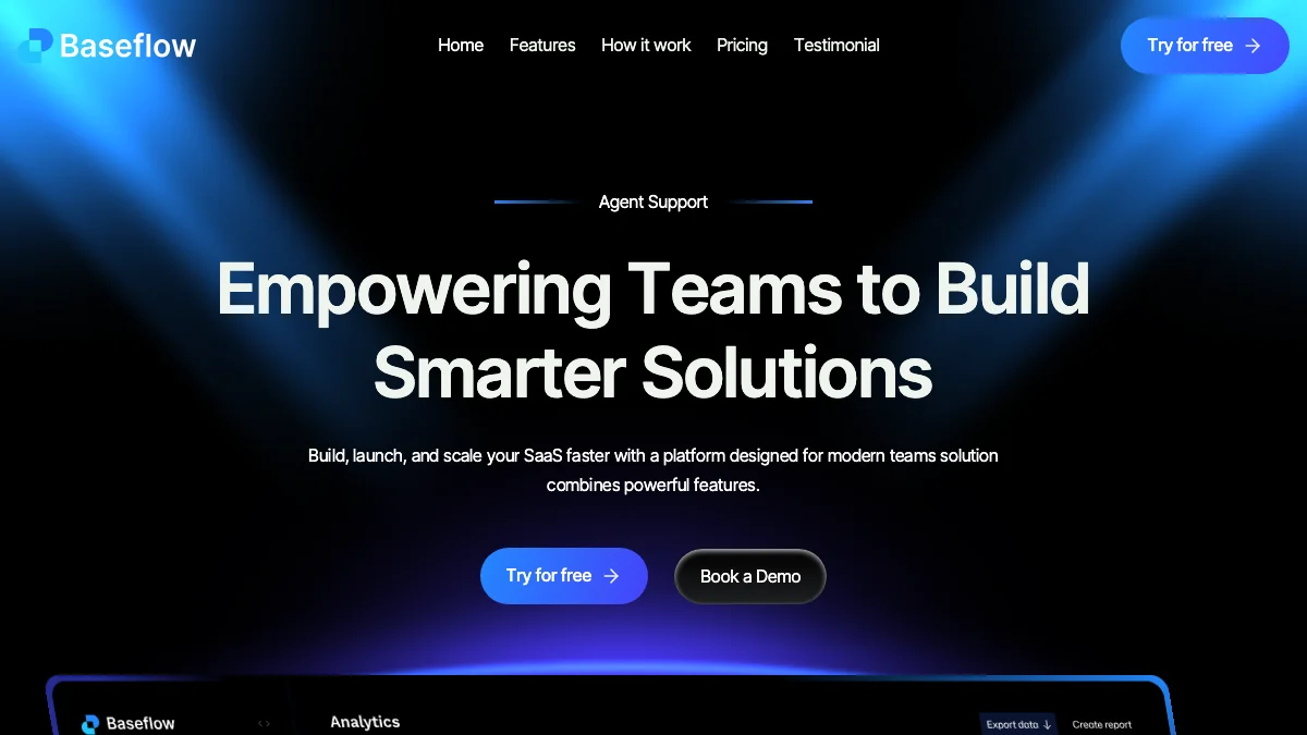 Screenshot of the Baseflow theme homepage