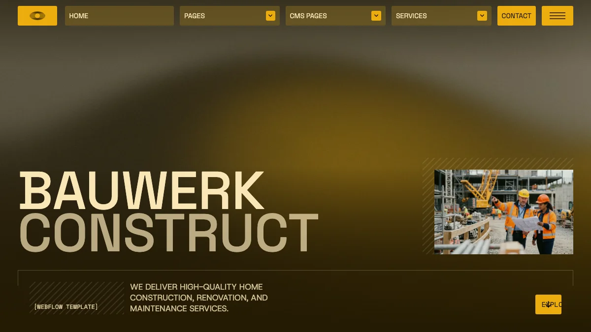 Screenshot of the Bauwerk theme homepage