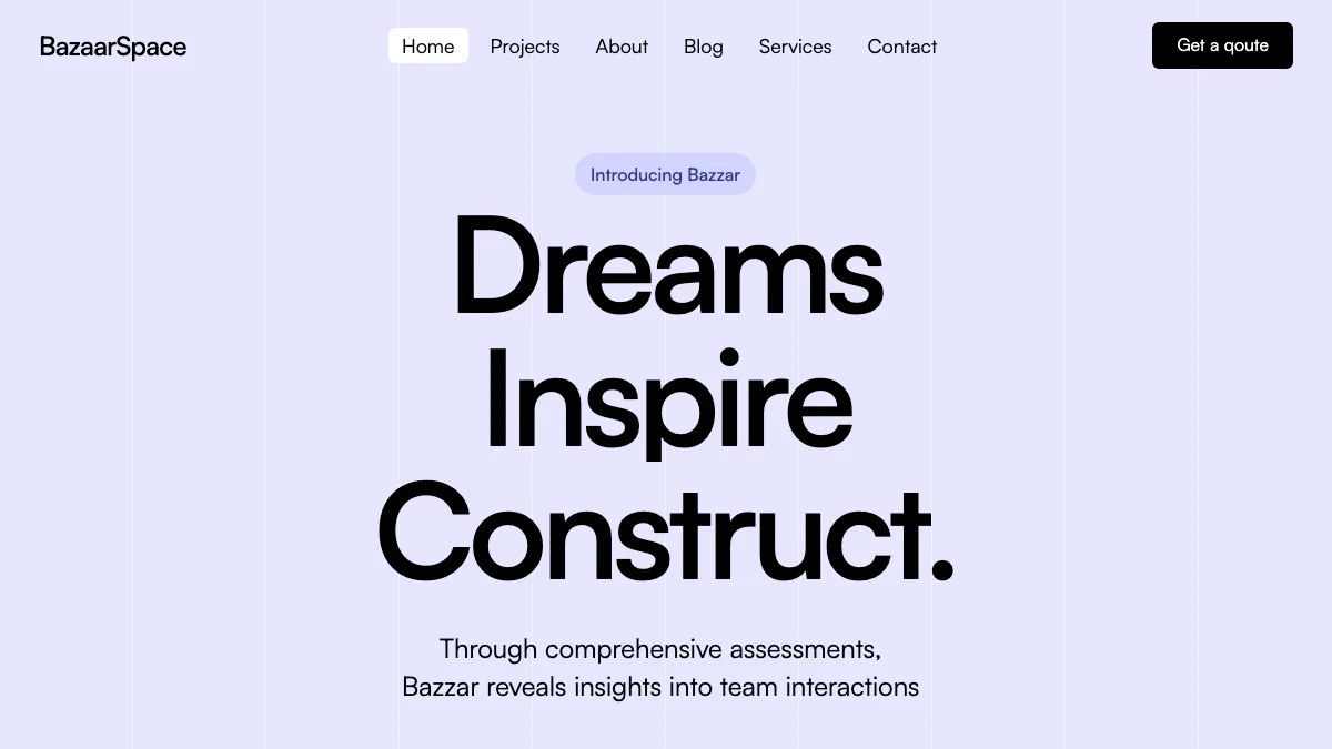 Screenshot of the BazaarSpace theme homepage