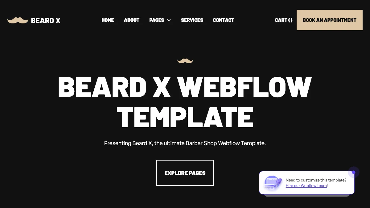 Screenshot of the Beard X theme homepage