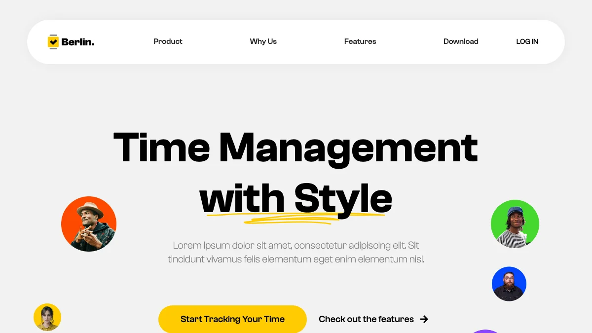 Screenshot of the Berlin theme homepage