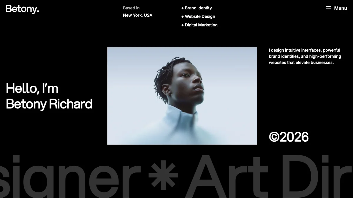 Screenshot of the Betony Richard theme homepage