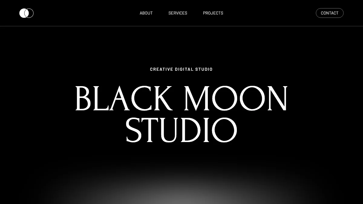 Screenshot of the Blackmoon Studio theme homepage