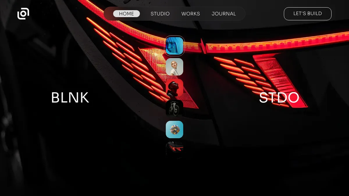 Screenshot of the Blnk Stdo theme homepage