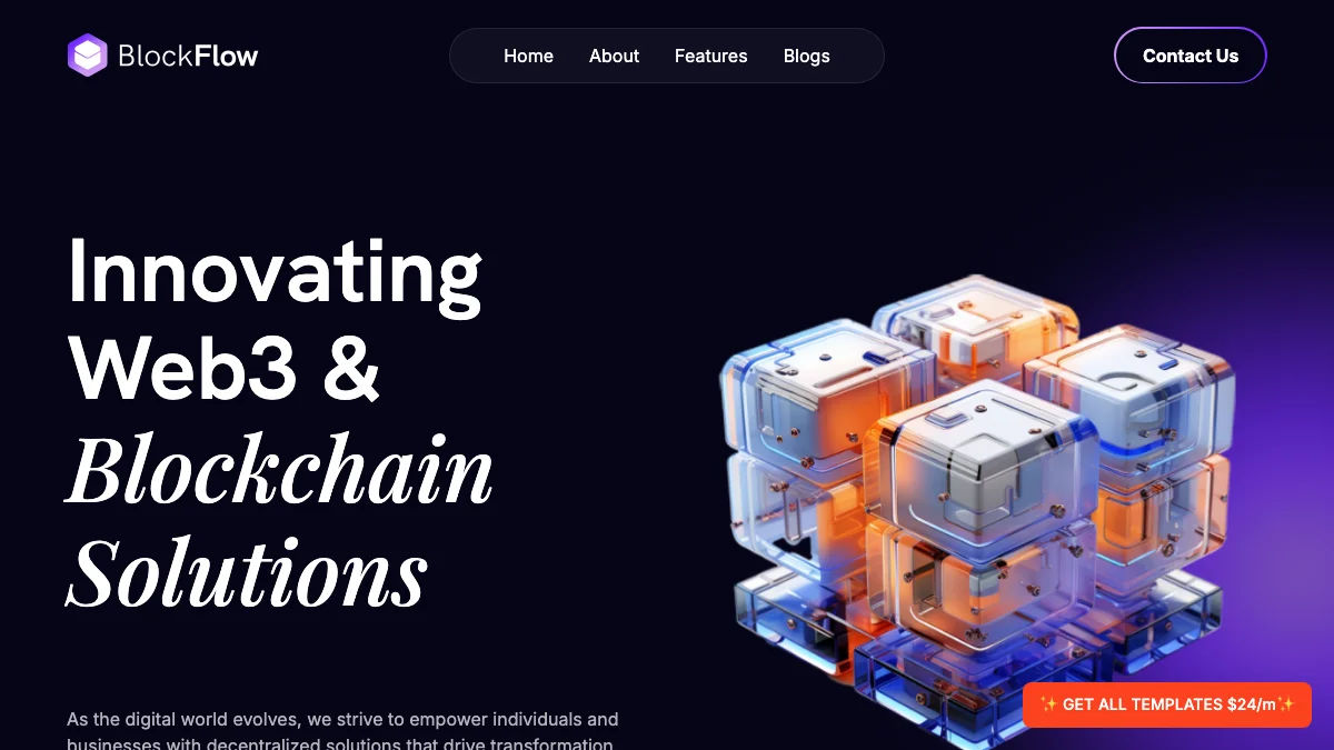 Screenshot of the BlockFlow theme homepage