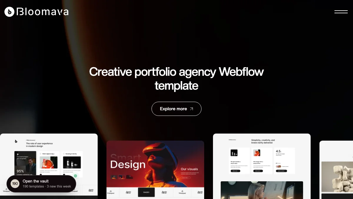 Screenshot of the Bloomava theme homepage