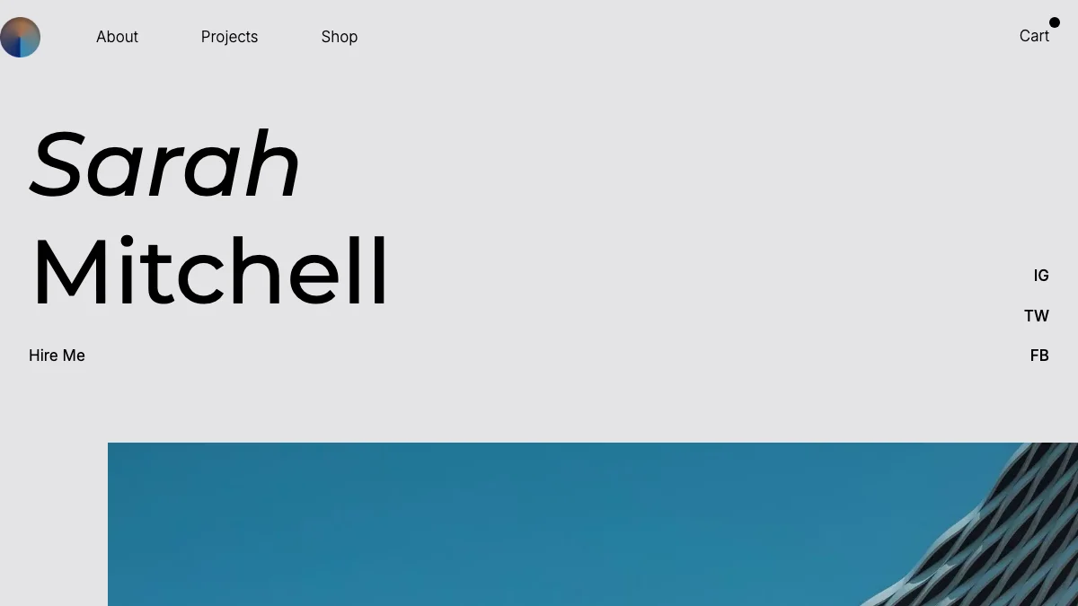 Screenshot of the Blue-print theme homepage