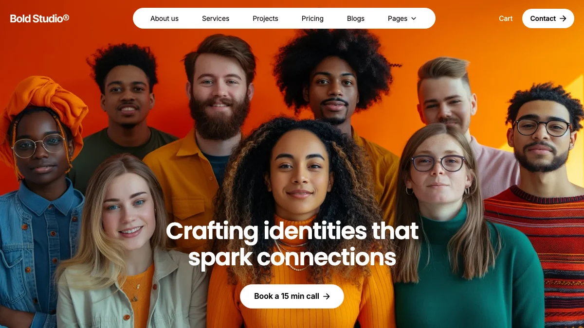 Screenshot of the Bold Studio theme homepage