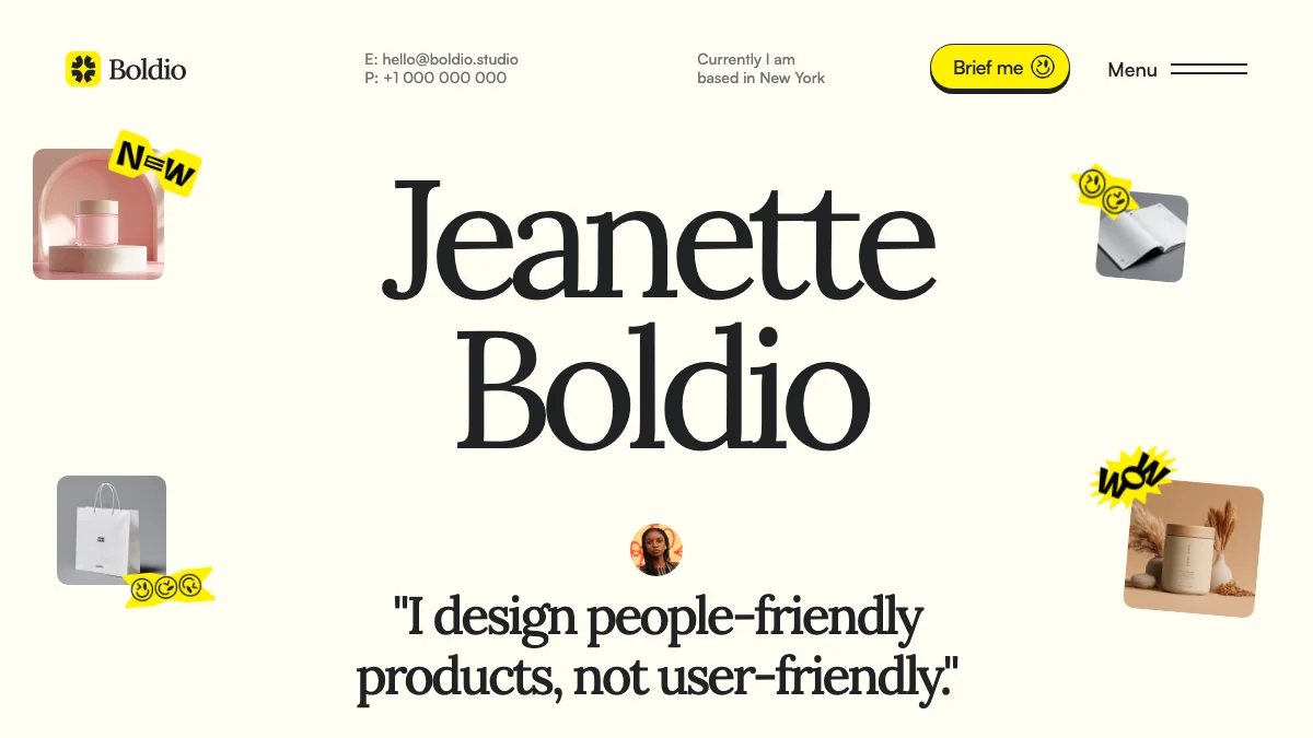 Screenshot of the Boldio theme homepage