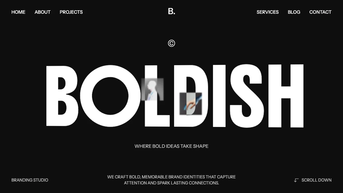 Screenshot of the Boldish theme homepage