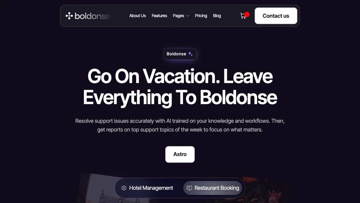 Screenshot of the Boldonse theme homepage