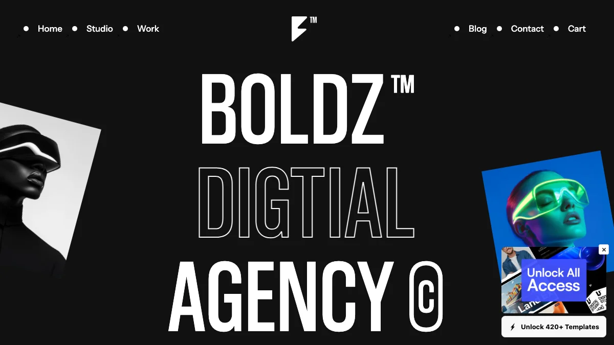 Screenshot of the BOLDZ theme homepage