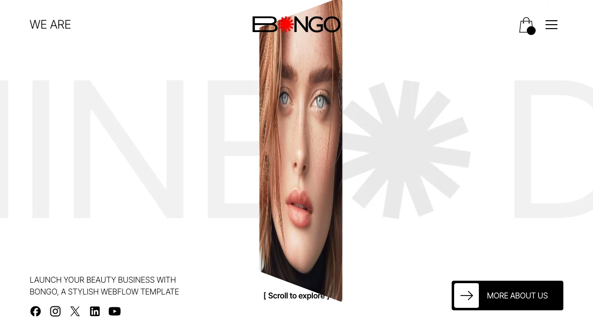 Screenshot of the Bongo theme homepage
