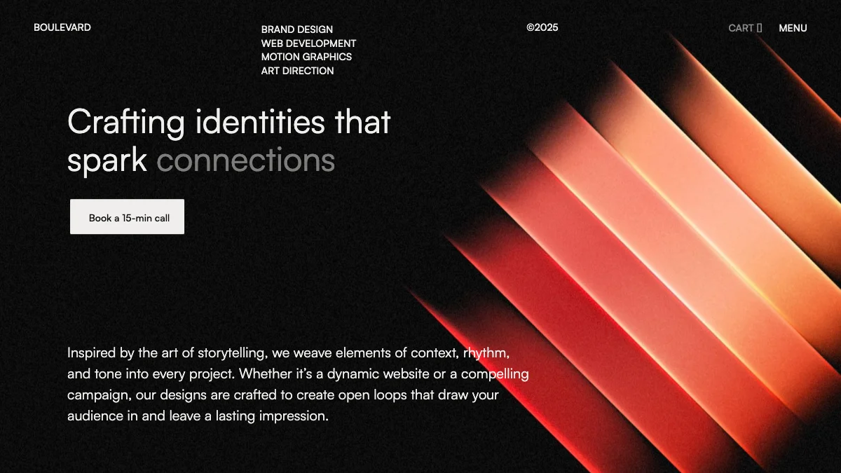 Screenshot of the Boulevard theme homepage