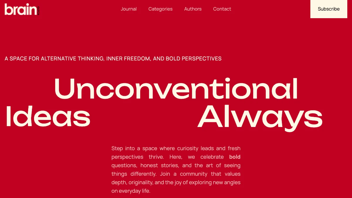 Screenshot of the BrainGlitch theme homepage