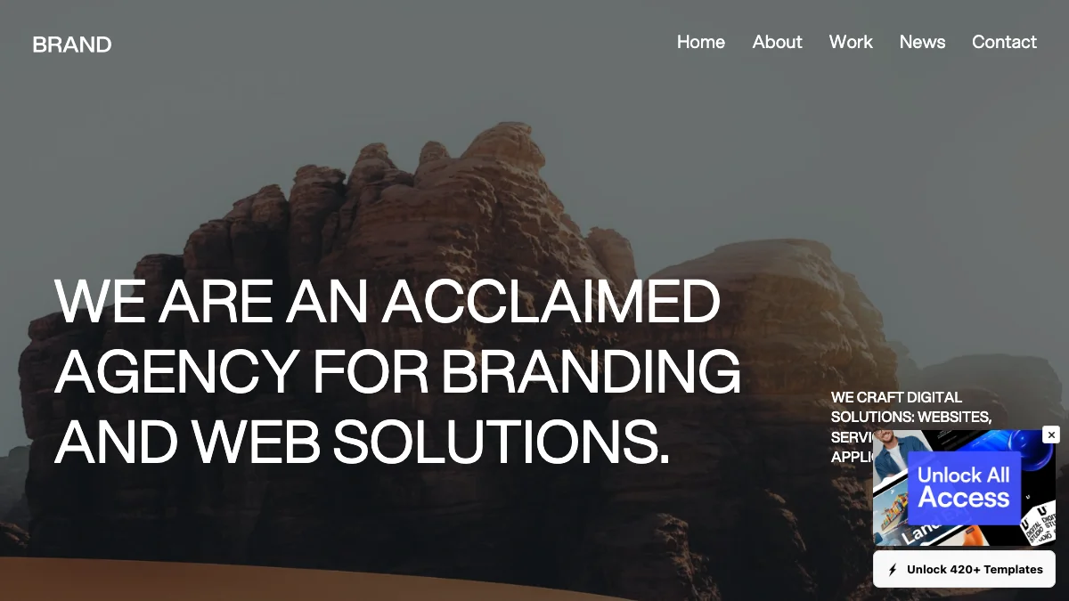 Screenshot of the Brand theme homepage