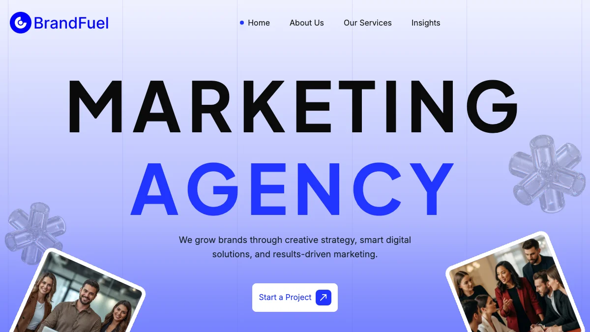 Screenshot of the Brand Fuel theme homepage