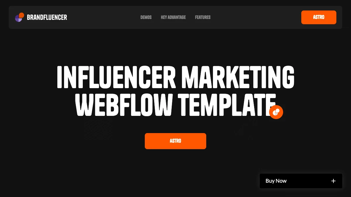 Screenshot of the Brandfluencer theme homepage