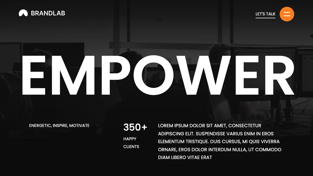 Screenshot of the BrandLab theme homepage