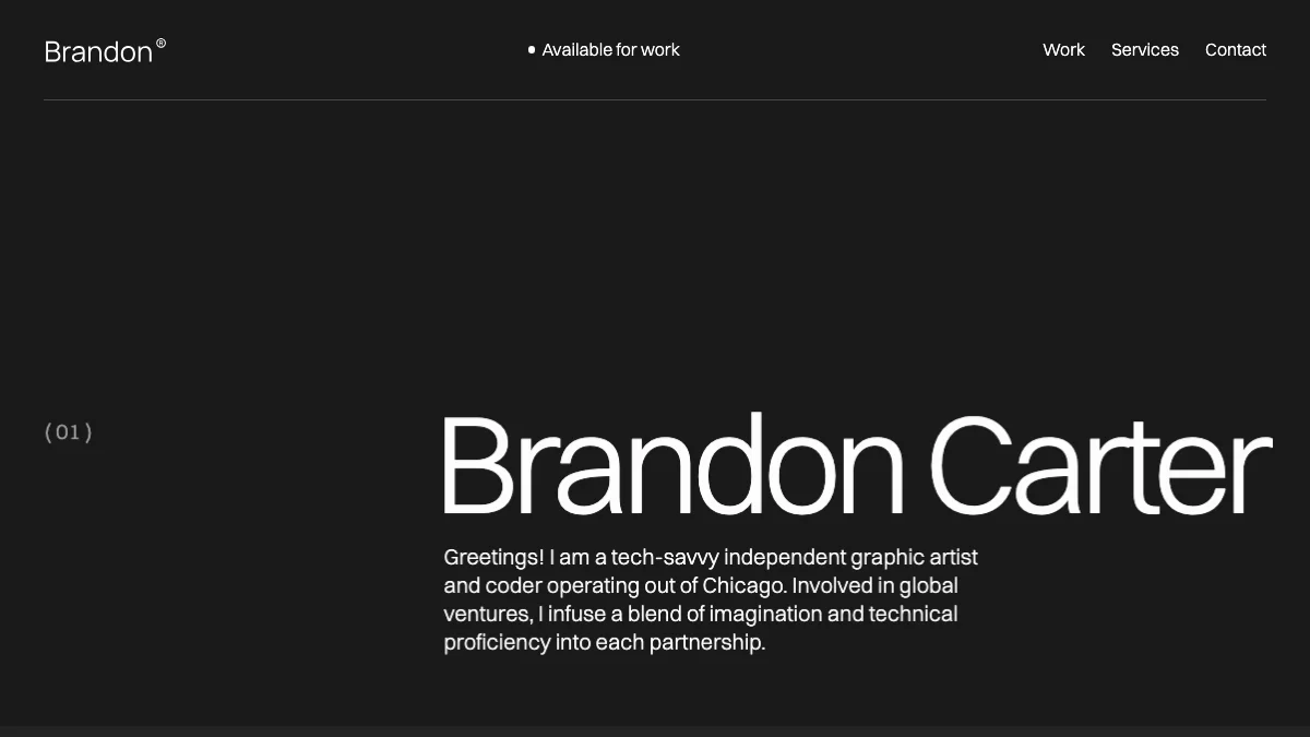 Screenshot of the Brandon theme homepage