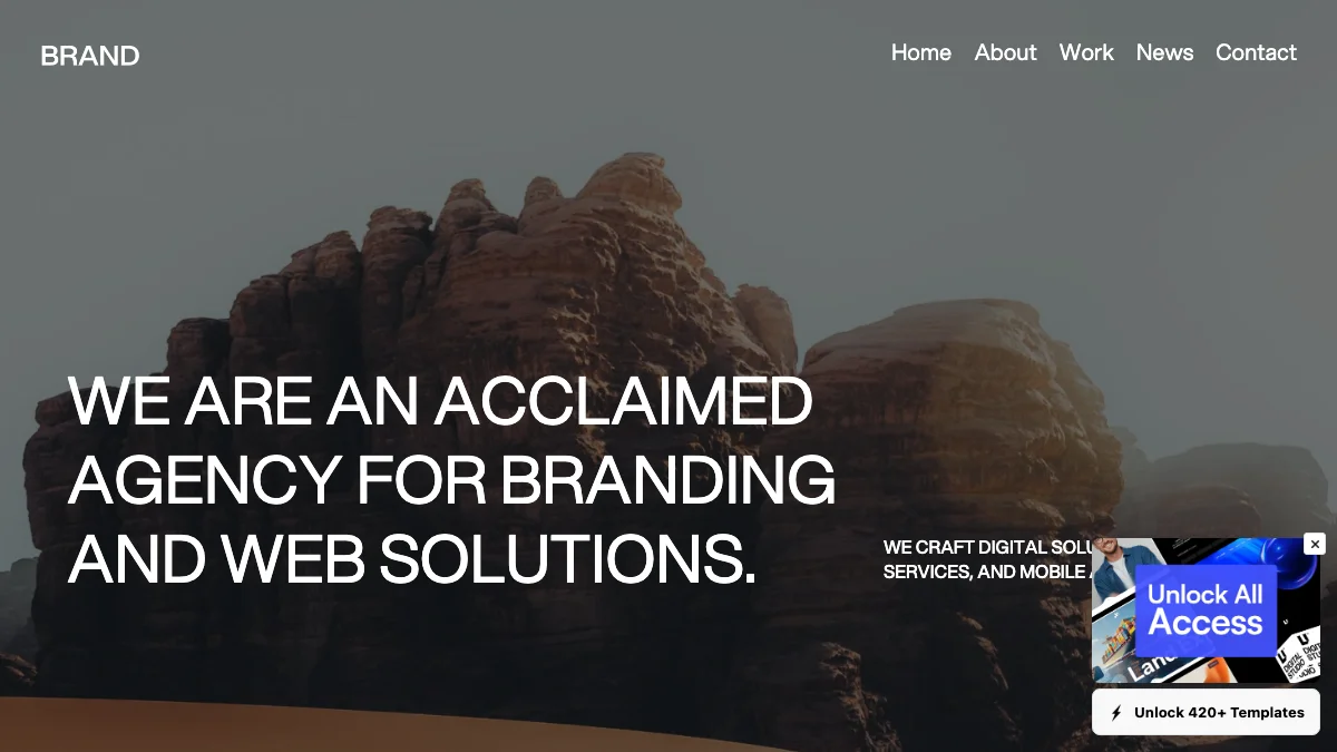 Screenshot of the Brands theme homepage