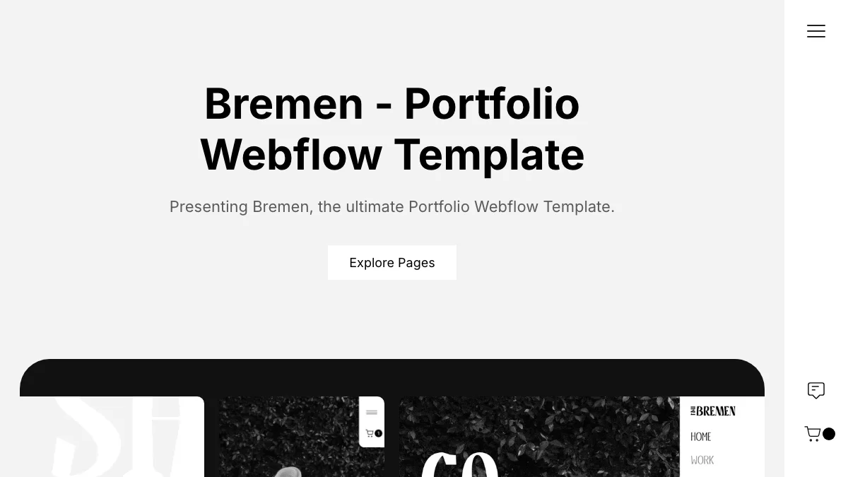 Screenshot of the Bremen theme homepage