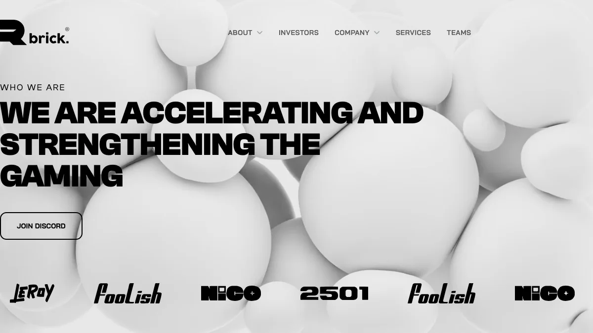 Screenshot of the Brick theme homepage