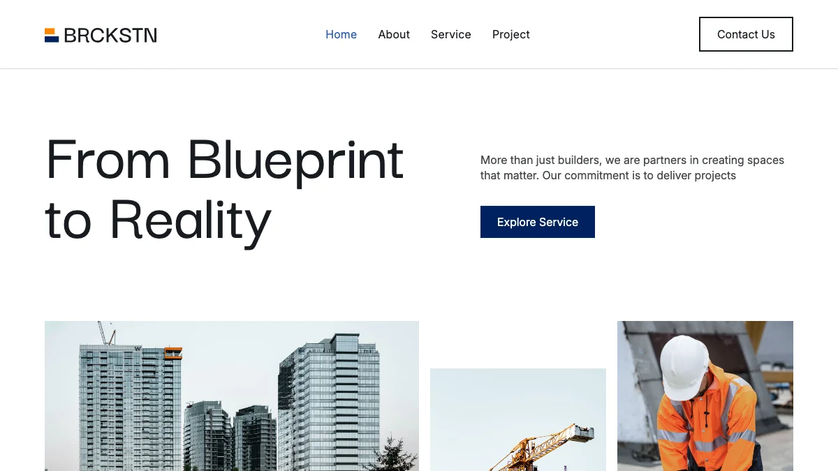 Screenshot of the Brickstone theme homepage
