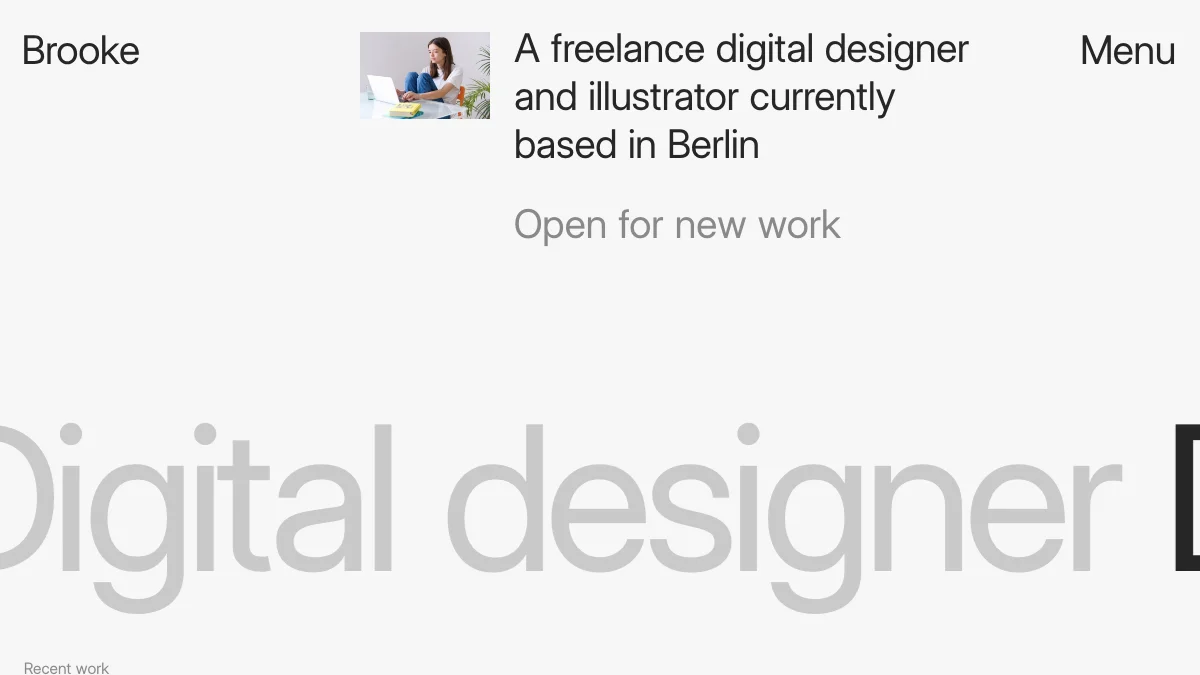 Screenshot of the Brooke theme homepage