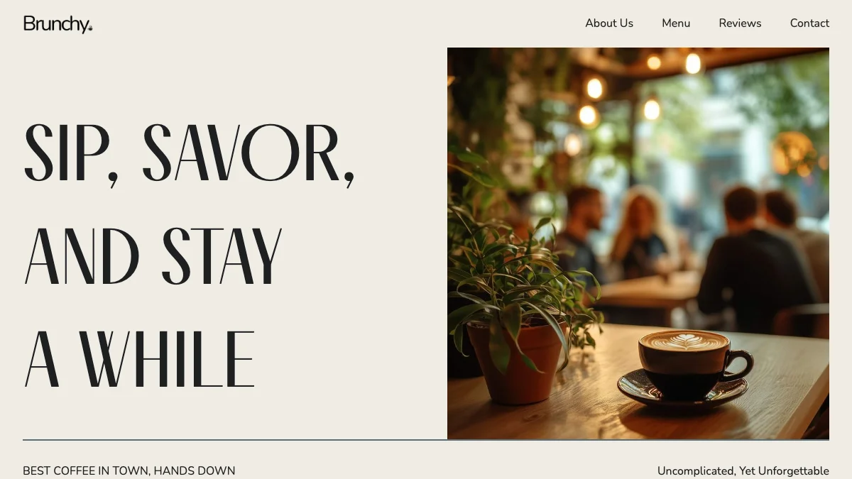 Screenshot of the Brunchys theme homepage