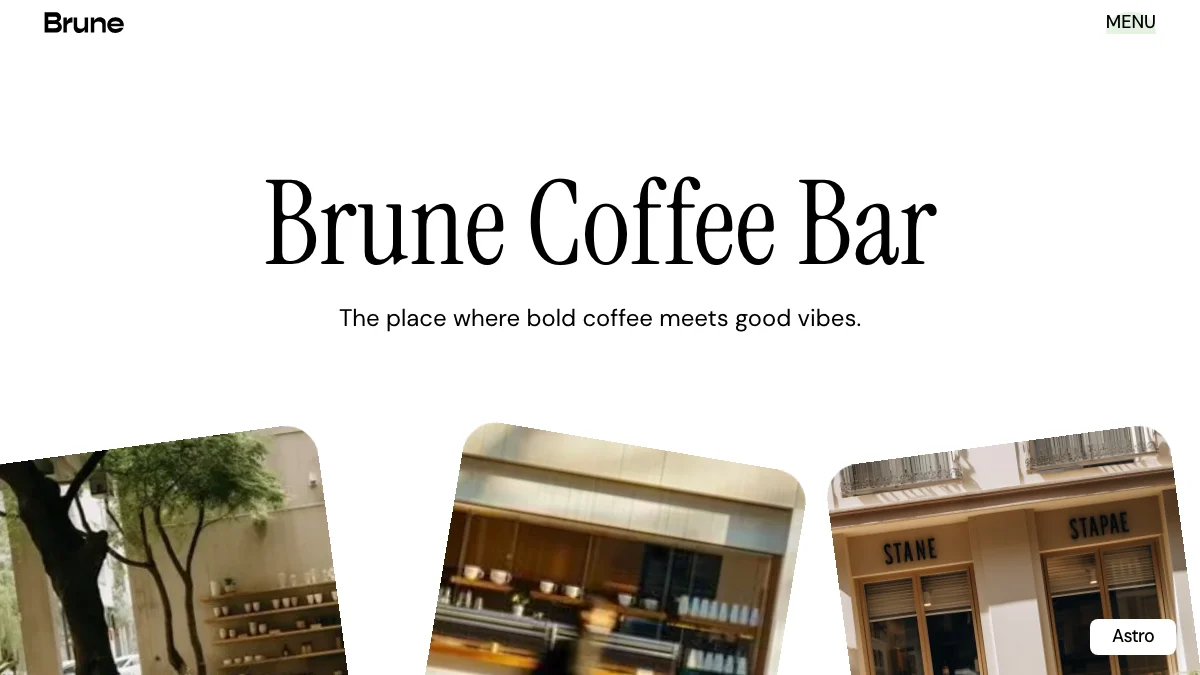 Screenshot of the Brune theme homepage