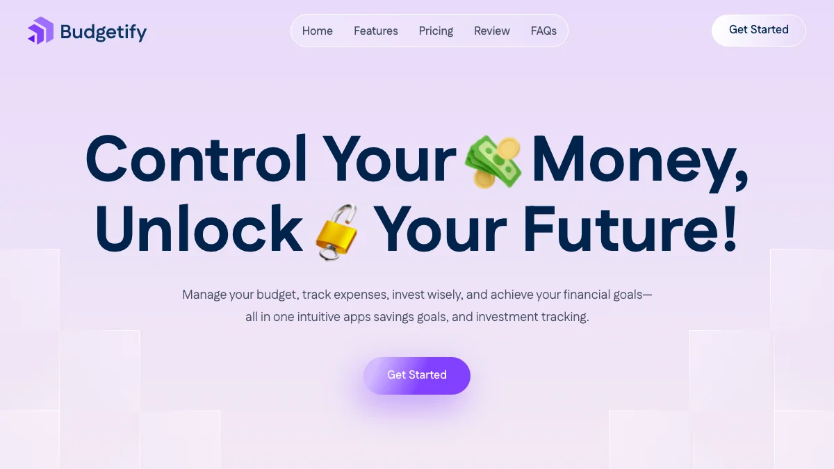 Screenshot of the Budgetify theme homepage