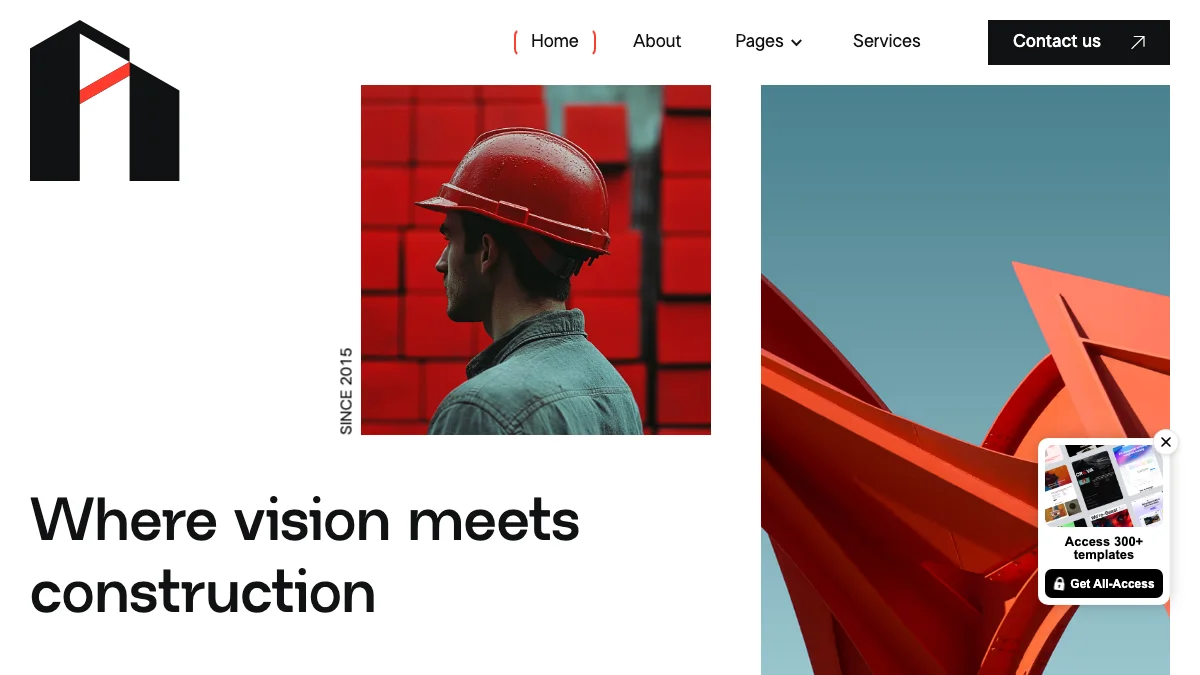 Screenshot of the Builderss theme homepage