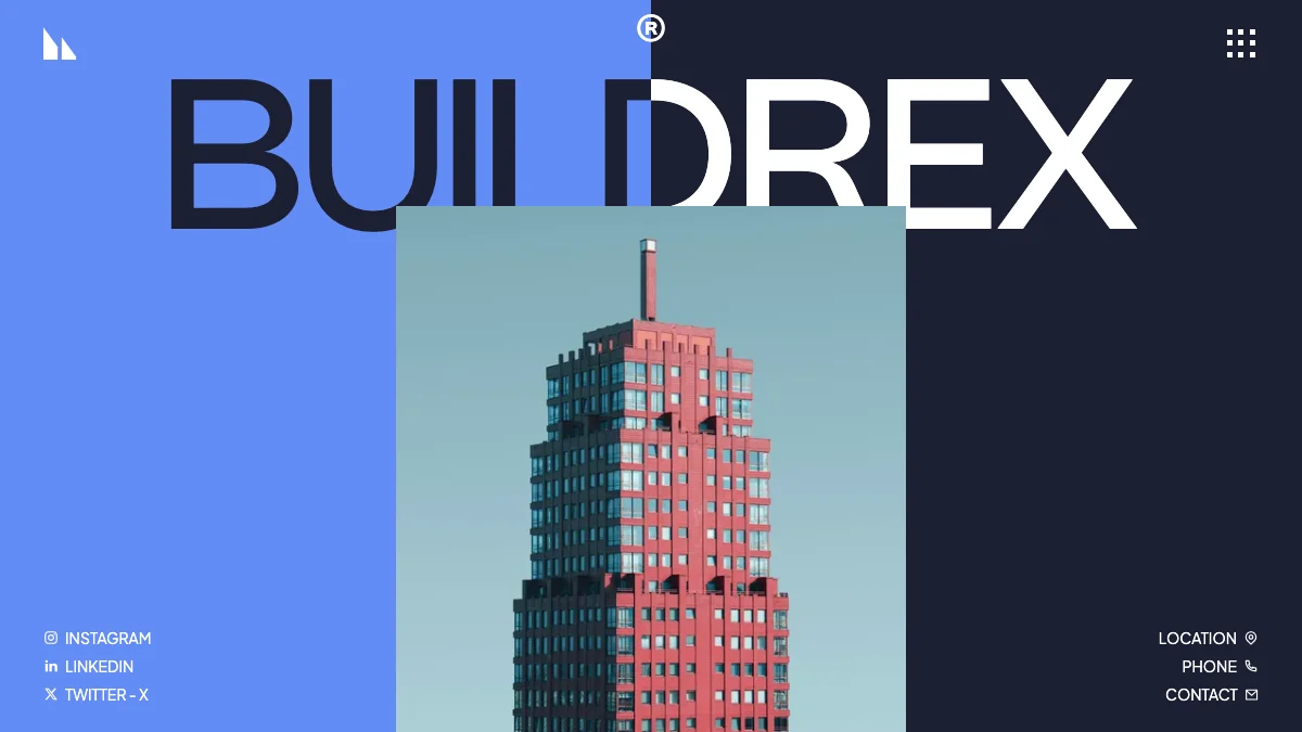 Screenshot of the Buildrex theme homepage